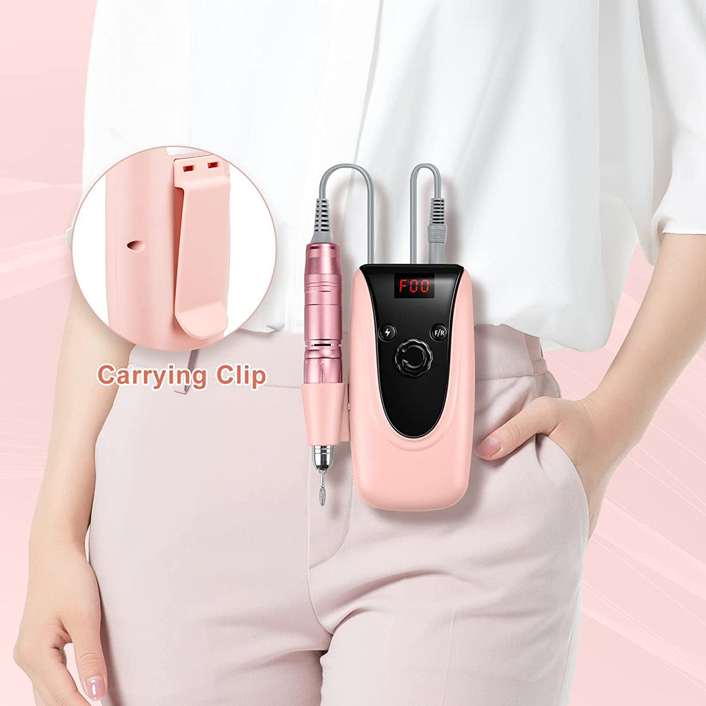 Madenia 35000RPM Efile Professional Portable Rechargeable Nail Drill with Set for Acrylic Nails Gel
